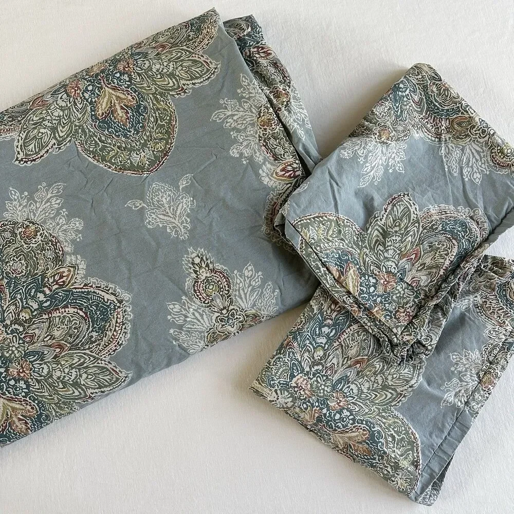 Pottery Barn Serrano Medallion (Blue) King Duvet Set w/ 2 Standard shams SUMMER